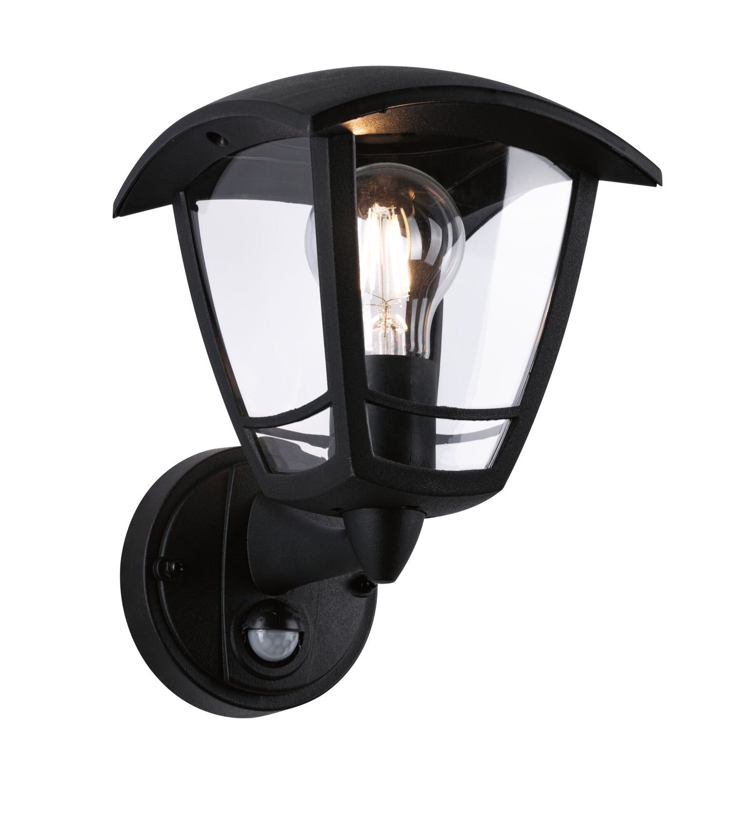 Paulmann Außenwandleuchte Classic Curved mit Bewegungsmelder IP44 eckig 164x180mm  max. 12W  230V  Schwarz Kunststoff