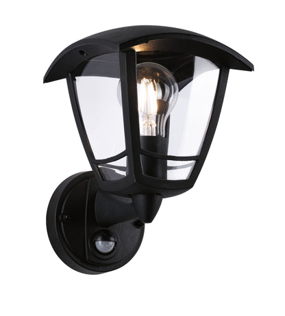 Paulmann Außenwandleuchte Classic Curved mit Bewegungsmelder IP44 eckig 164x180mm  max. 12W  230V  Schwarz Kunststoff