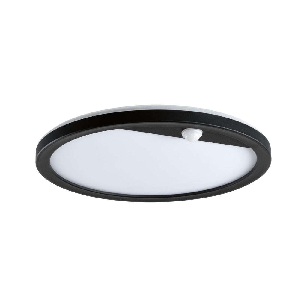 Paulmann LED Außenpanel Lamina mit Bewegungsmelder IP44 rund 280mm 1200lm 14,5W 3000K  Schwarz mit Hintergrundlicht
