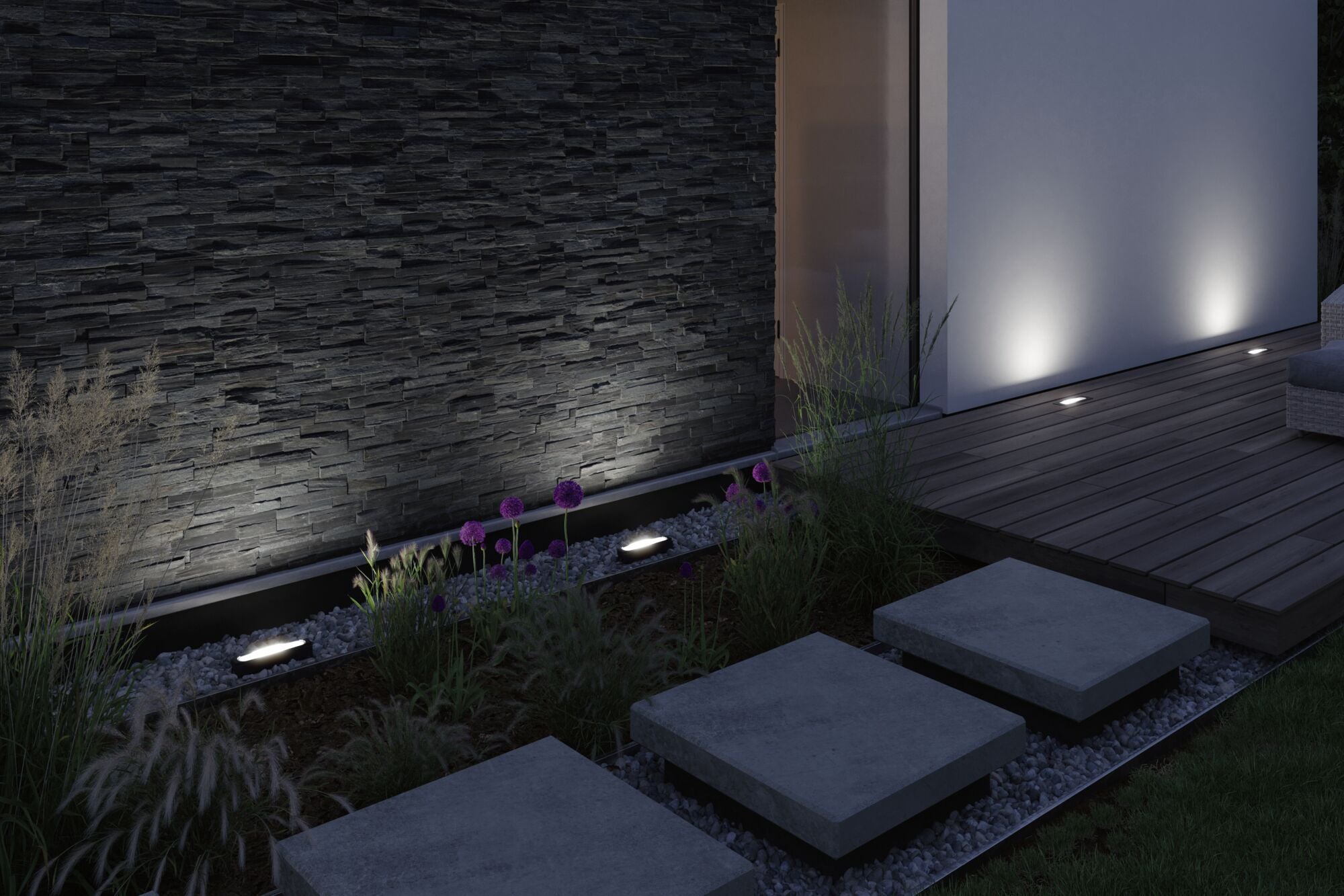 Paulmann Plug & Shine LED Wandfluter Flotas IP67 3000K 6,1W   Anthrazit