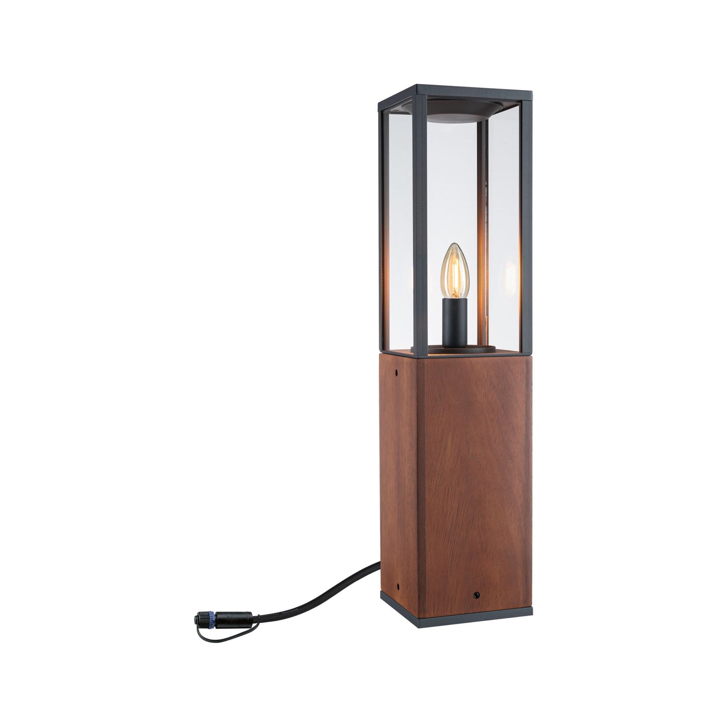 Paulmann Plug & Shine Pollerleuchte Venea IP44 1900K 2W   Holz