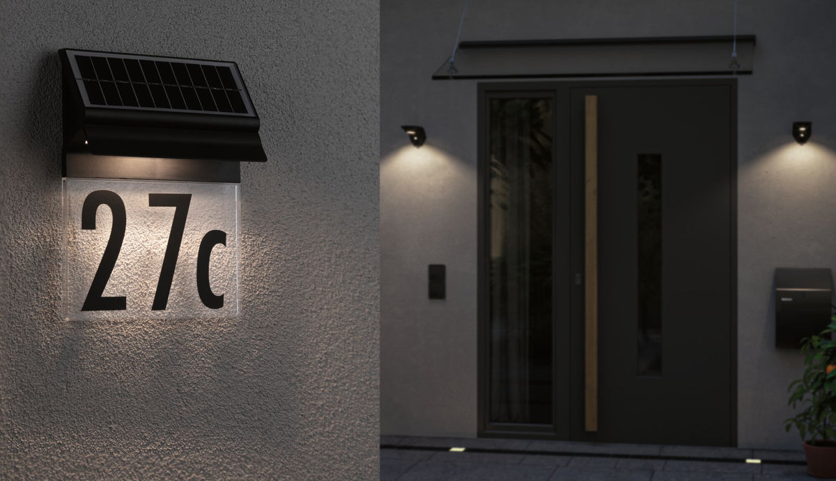 Paulmann Solar LED Hausnummernleuchte IP44 3000K 14lm Schwarz