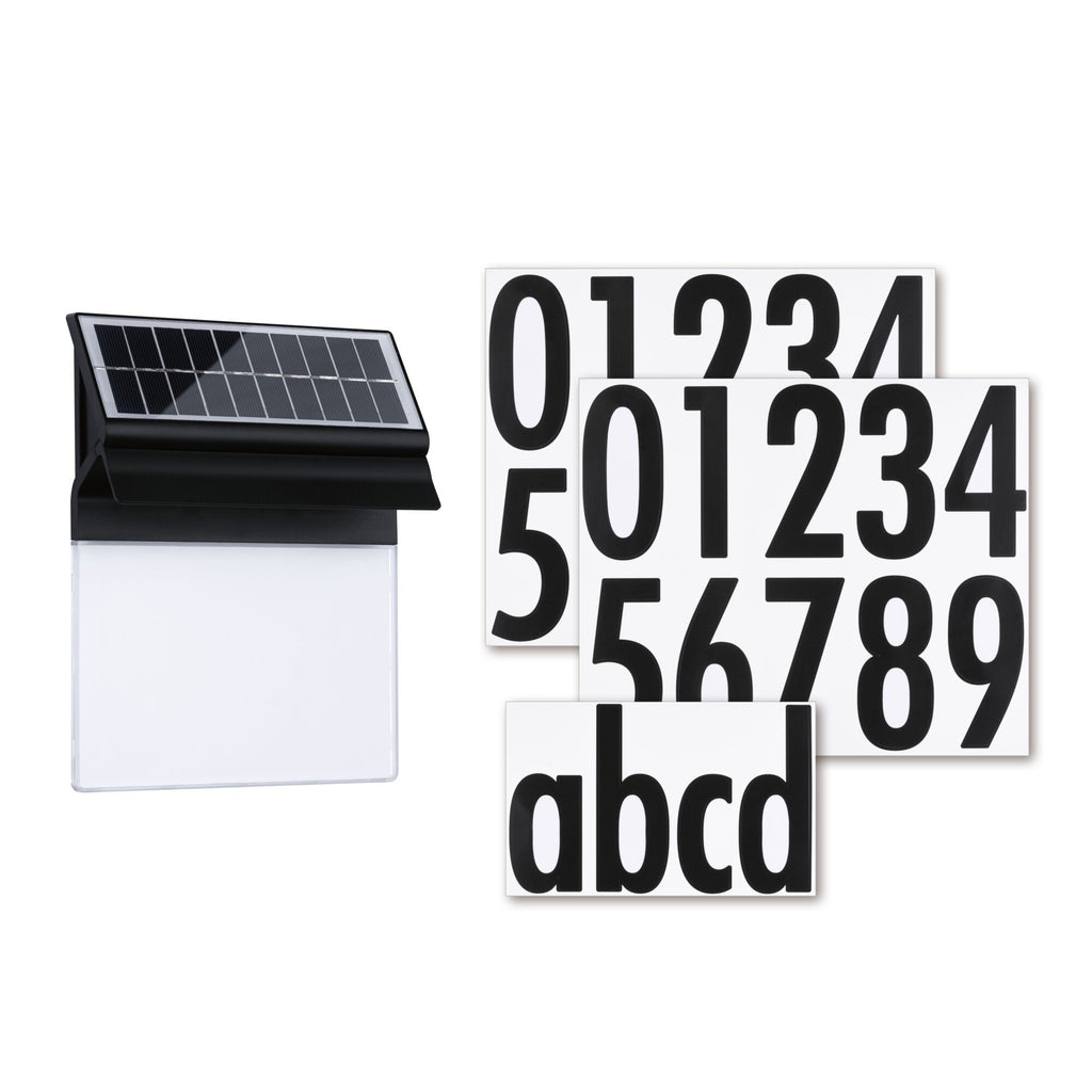Paulmann Solar LED Hausnummernleuchte IP44 3000K 14lm Schwarz