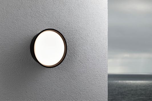 Paulmann LED Außenwandleuchte Platomo IP44 rund 180mm 3000K 14,5W 1200lm 230V  Schwarz Kunststoff