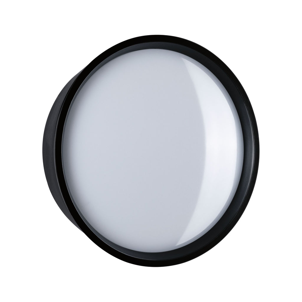 Paulmann LED Außenwandleuchte Platomo IP44 rund 180mm 3000K 14,5W 1200lm 230V  Schwarz Kunststoff