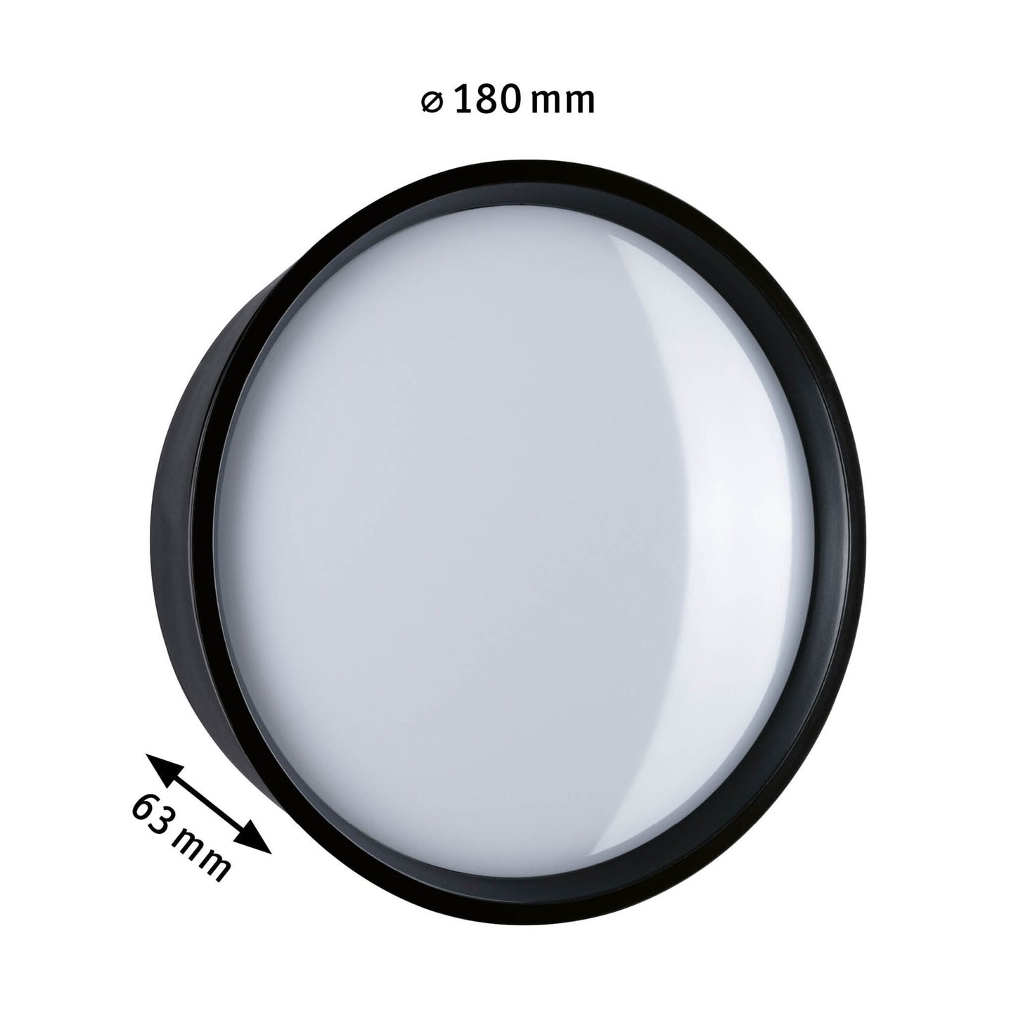 Paulmann LED Außenwandleuchte Platomo IP44 rund 180mm 3000K 14,5W 1200lm 230V  Schwarz Kunststoff