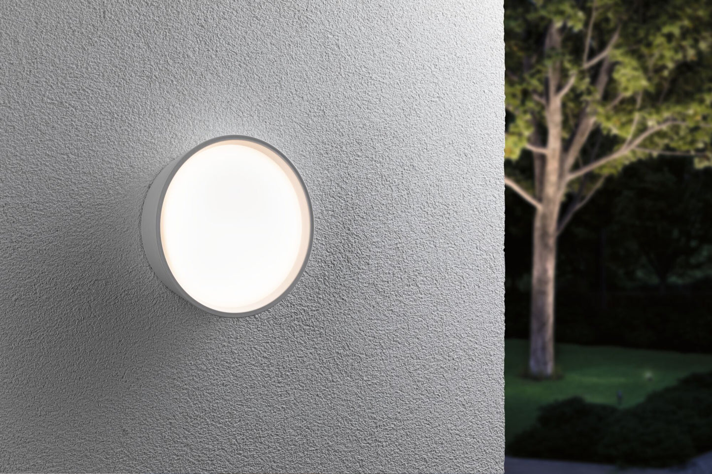 Paulmann LED Außenwandleuchte Platomo IP44 rund 180mm 3000K 14,5W 1200lm 230V  Weiß Kunststoff
