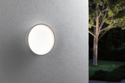 Paulmann LED Außenwandleuchte Platomo IP44 rund 180mm 3000K 14,5W 1200lm 230V  Weiß Kunststoff