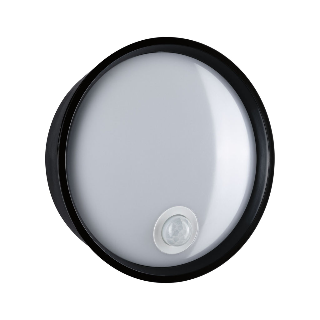 Paulmann LED Außenwandleuchte Platomo IP44 rund 180mm 3000K 14,5W 1200lm 230V  Schwarz Kunststoff