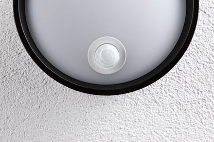 Paulmann LED Außenwandleuchte Platomo IP44 rund 180mm 3000K 14,5W 1200lm 230V  Schwarz Kunststoff