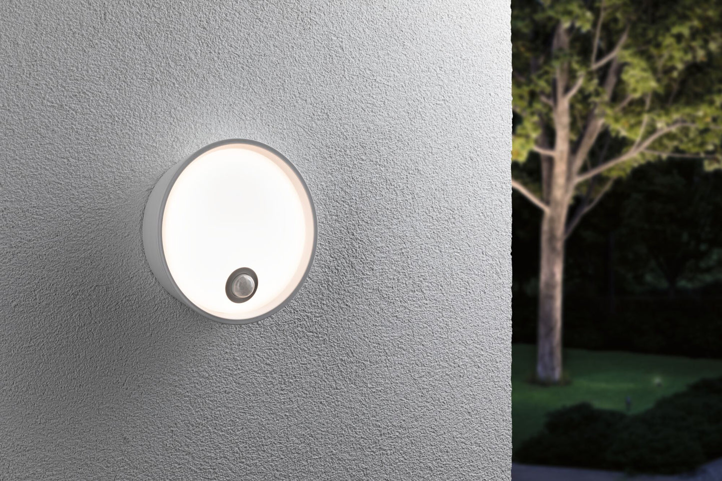 Paulmann LED Außenwandleuchte Platomo IP44 rund 180mm 3000K 14,5W 1200lm 230V  Weiß Kunststoff