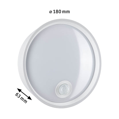 Paulmann LED Außenwandleuchte Platomo IP44 rund 180mm 3000K 14,5W 1200lm 230V  Weiß Kunststoff