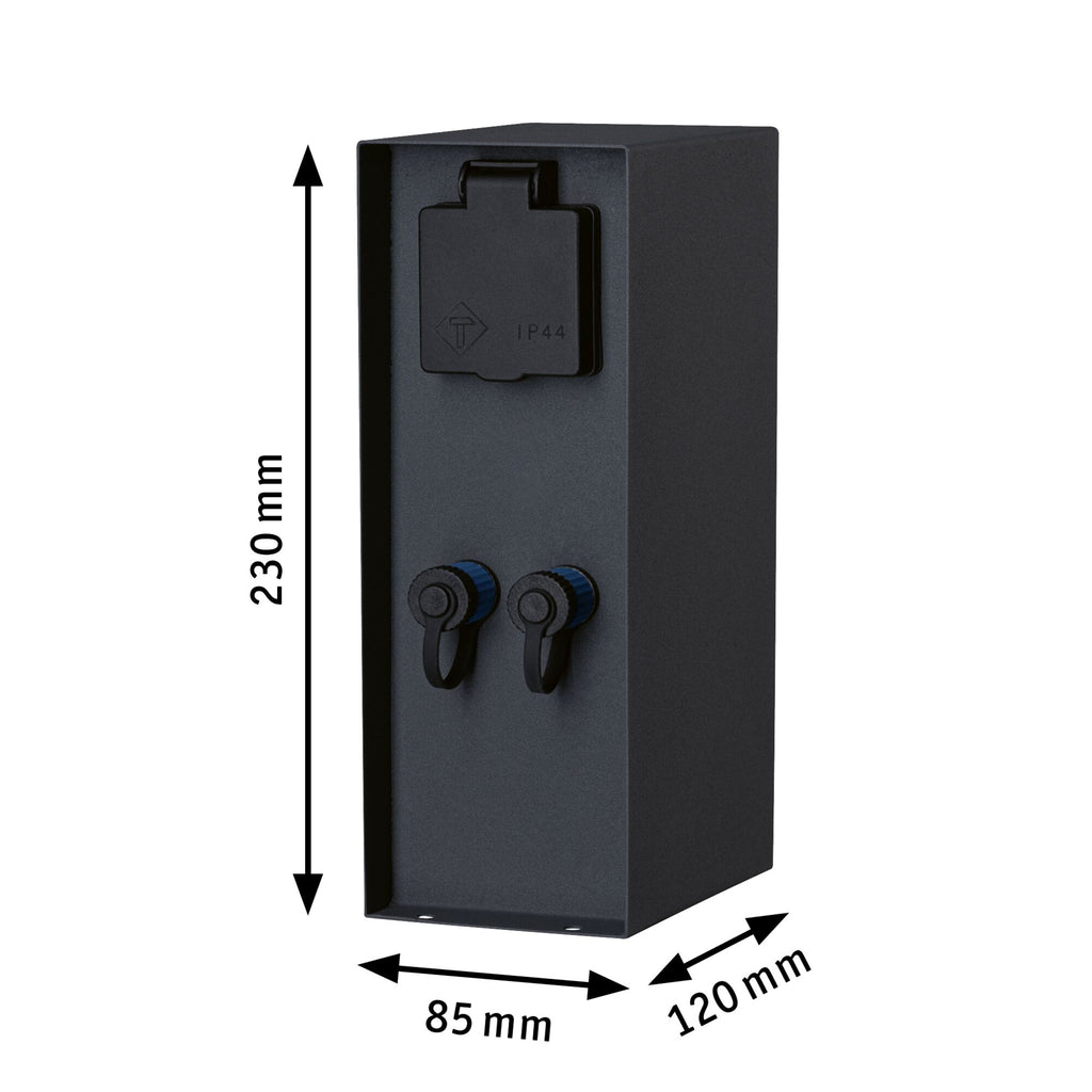 Paulmann Plug & Shine Steckdosensäule Rio  IP44 Anthrazit
