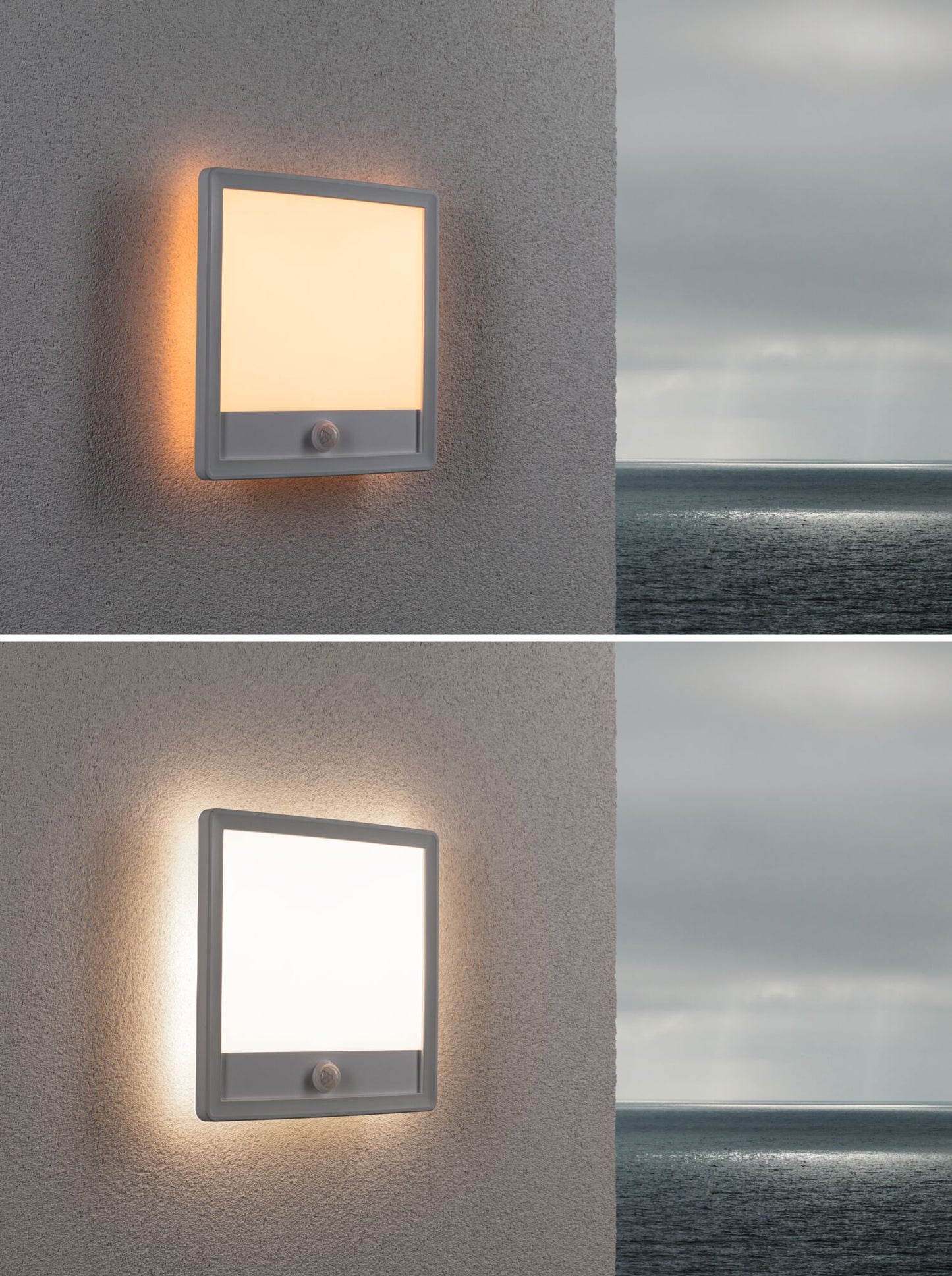 Paulmann LED Außenpanel Lamina Bewegungsmelder insektenfreundlich IP44 eckig 250x47mm Tunable Warm 14W 920lm 230V  Weiß Kunststoff