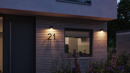 Paulmann LED Außenwandleuchte Flame insektenfreundlich IP44 eckig 58x103mm 2200K 4W 265lm 230V 75° Anthrazit Metall