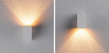 Paulmann LED Außenwandleuchte Flame insektenfreundlich IP44 eckig 58x103mm 2200K 4W 265lm 230V 75° Weiß Metall