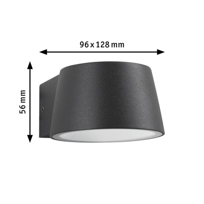 Paulmann LED Außenwandleuchte Capea  insektenfreundlich IP44  96x128mm 2200K 6W 550lm 230V 98° Anthrazit Aluminium