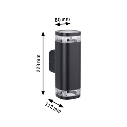 Paulmann Außenwandleuchte Colum IP44  80x112mm  max. 20W  230V  Anthrazit Aluminium