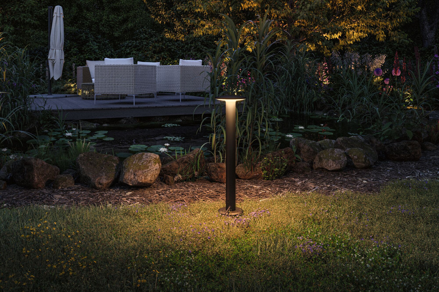 Paulmann Plug & Shine LED Pollerleuchte Plate IP44 2200K 7W   Anthrazit