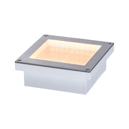 Paulmann Solar LED Bodeneinbauleuchte Aron Bewegungsmelder IP67 eckig 100x100mm 2200K 0,5W 4lm  Weiß Edelstahl,Kunststoff