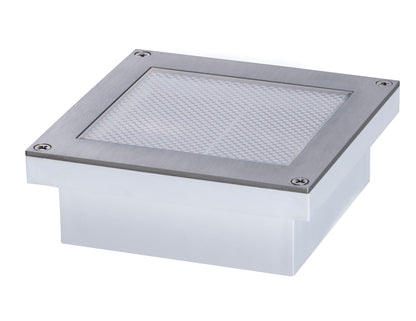 Paulmann Solar LED Bodeneinbauleuchte Aron Bewegungsmelder IP67 eckig 100x100mm 2200K 0,5W 4lm  Weiß Edelstahl,Kunststoff