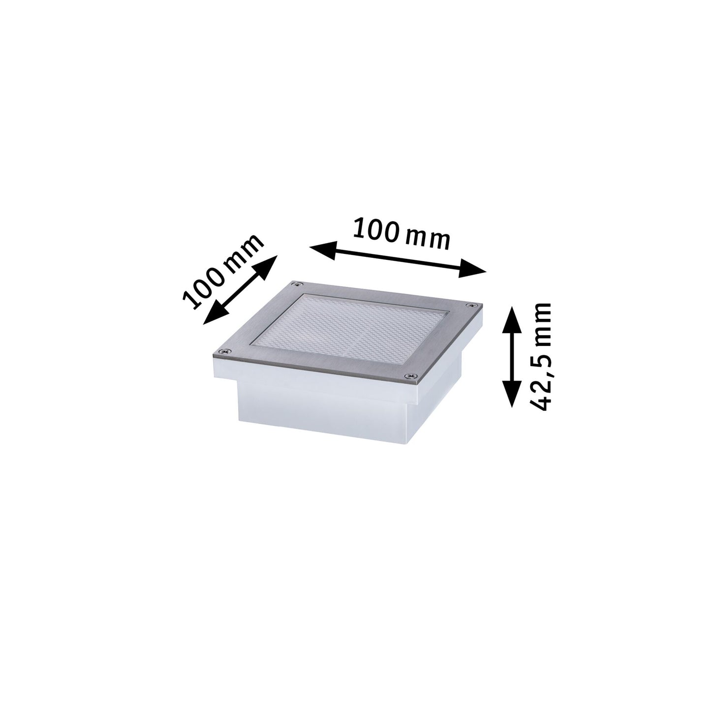 Paulmann Solar LED Bodeneinbauleuchte Aron Bewegungsmelder IP67 eckig 100x100mm 2200K 0,5W 4lm  Weiß Edelstahl,Kunststoff