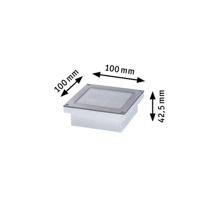 Paulmann Solar LED Bodeneinbauleuchte Aron Bewegungsmelder IP67 eckig 100x100mm 2200K 0,5W 4lm  Weiß Edelstahl,Kunststoff