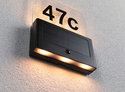 Paulmann Solar LED Hausnummernleuchte Neda IP44 2200K 18lm Anthrazit