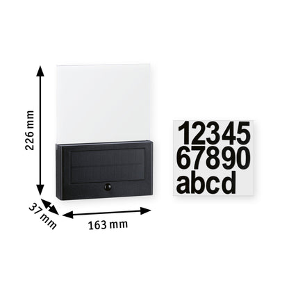 Paulmann Solar LED Hausnummernleuchte Neda IP44 2200K 18lm Anthrazit