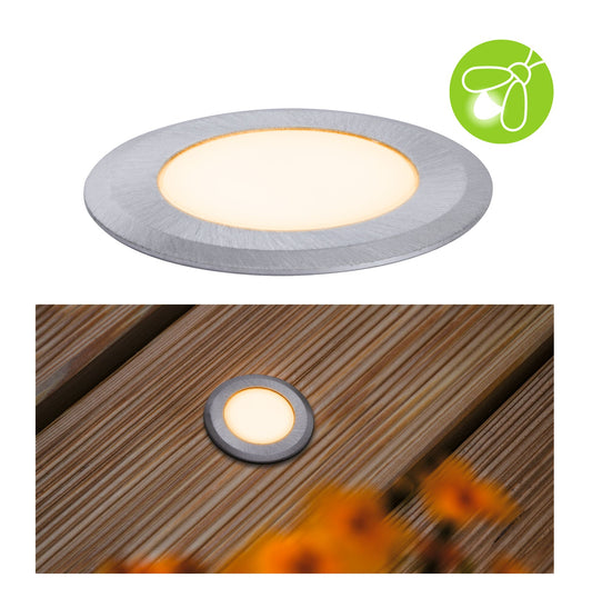 Paulmann LED Bodeneinbauleuchte Goldlicht insektenfreundlich IP65 rund 50mm 2200K 2,2W 60lm 230V Alu Kunststoff,Metall