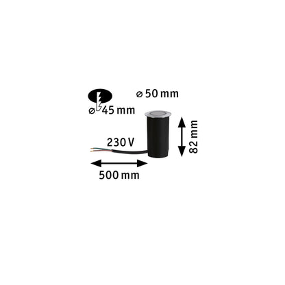 Paulmann LED Bodeneinbauleuchte Goldlicht insektenfreundlich IP67 rund 50mm 2200K 2,2W 15lm 230V Alu Kunststoff,Metall