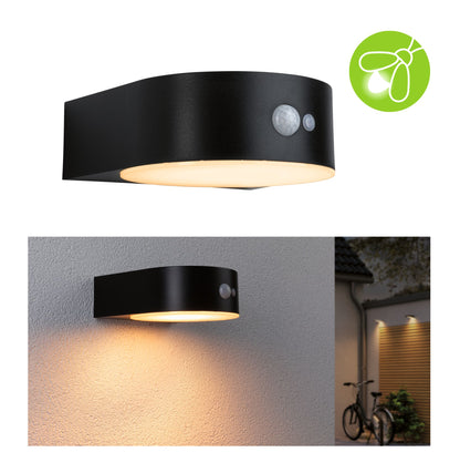 Paulmann Solar LED Außenwandleuchte Eileen Bewegungsmelder IP44 2200K 300lm Schwarz