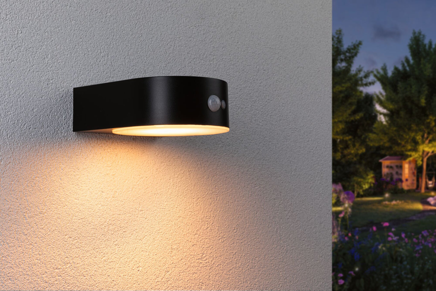 Paulmann Solar LED Außenwandleuchte Eileen Bewegungsmelder IP44 2200K 300lm Schwarz