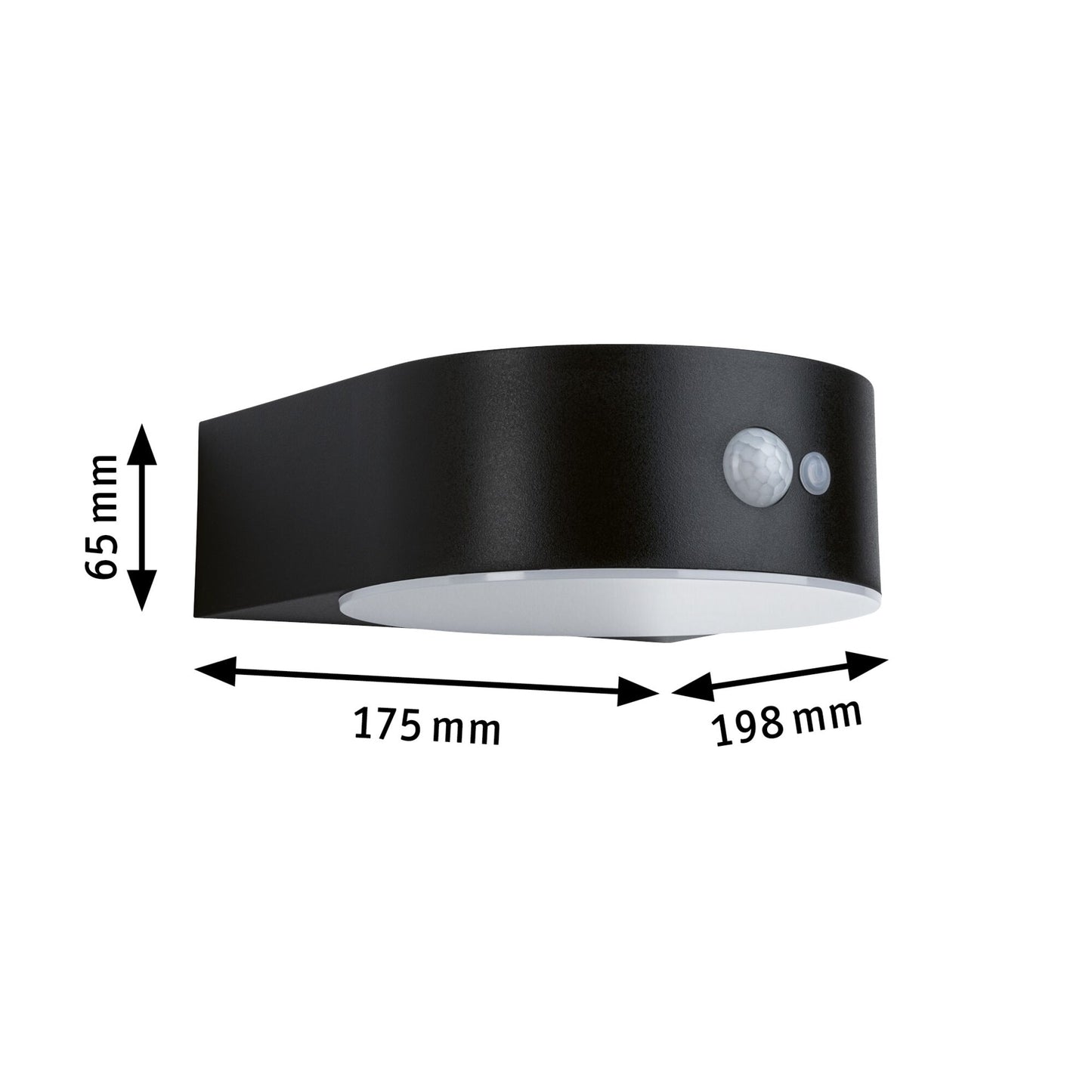 Paulmann Solar LED Außenwandleuchte Eileen Bewegungsmelder IP44 2200K 300lm Schwarz