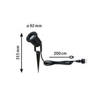 Paulmann Gartenstrahler Insektenfreundlich insektenfreundlich IP65 rund 92mm 2200K 4,3W 320lm 230V 38-38° Schwarz Metall