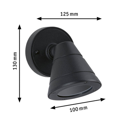 Paulmann Außenwandleuchte Trian IP44 rund 100x125mm  max. 35W  230V  Anthrazit Aluminium