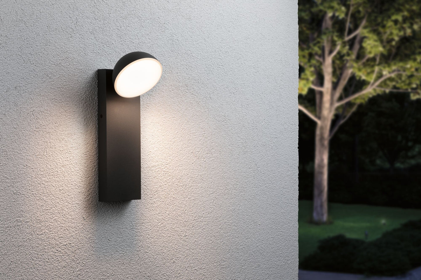 Paulmann LED Außenwandleuchte Puka  seewasserresistent IP44 rund 110x125mm 3000K 8,5W 460lm 230V  Anthrazit Aluminium