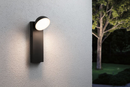 Paulmann LED Außenwandleuchte Puka  seewasserresistent IP44 rund 110x125mm 3000K 8,5W 460lm 230V  Anthrazit Aluminium
