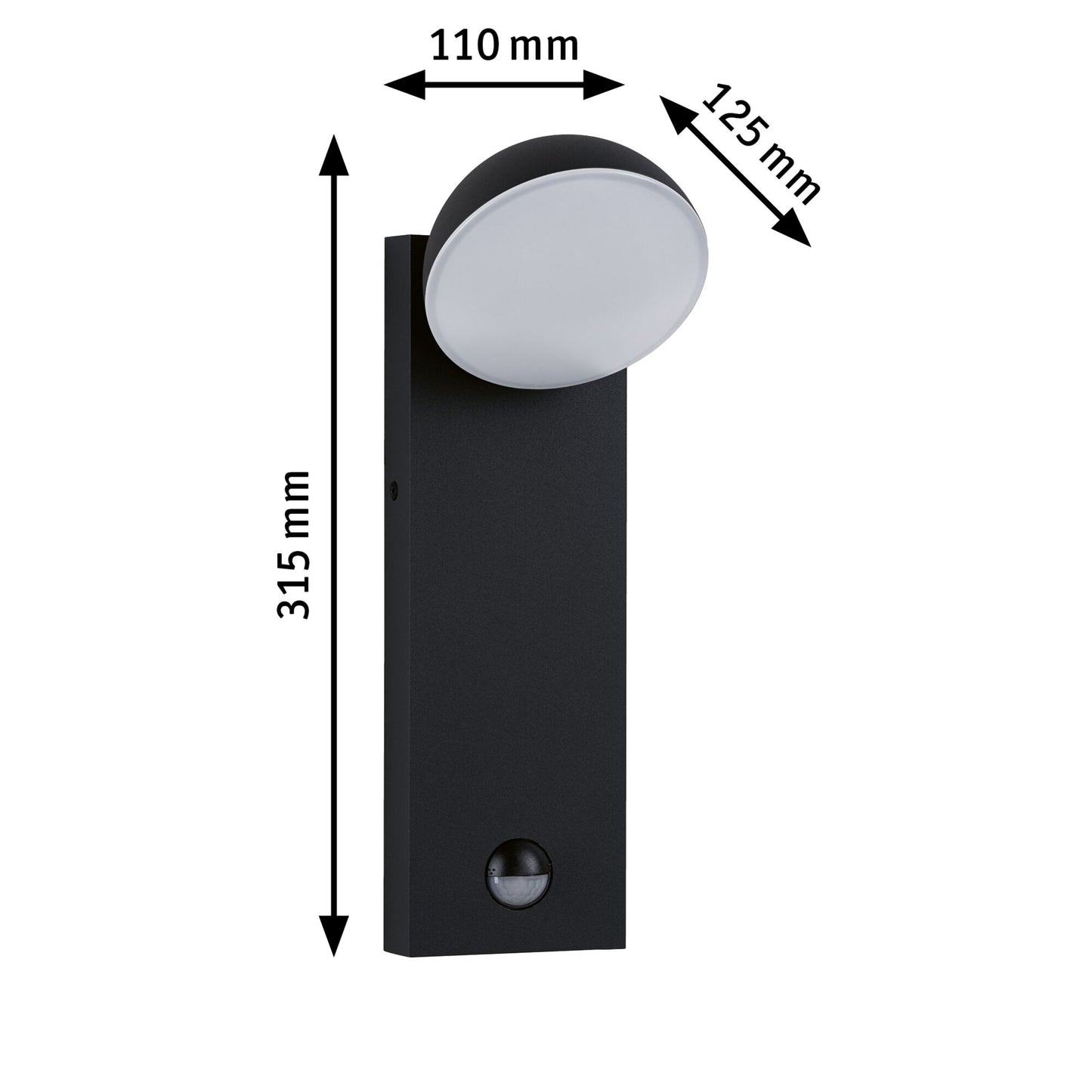 Paulmann LED Außenwandleuchte Puka  seewasserresistent IP44 rund 110x125mm 3000K 8,5W 460lm 230V  Anthrazit Aluminium