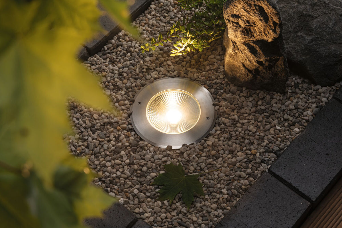Paulmann LED Bodeneinbauleuchte Vanea IP67 rund 160mm 3000K 15,5W 800lm 230V Alu Aluminium