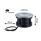 Paulmann LED Bodeneinbauleuchte Vanea IP67 rund 160mm 3000K 15,5W 800lm 230V Alu Aluminium
