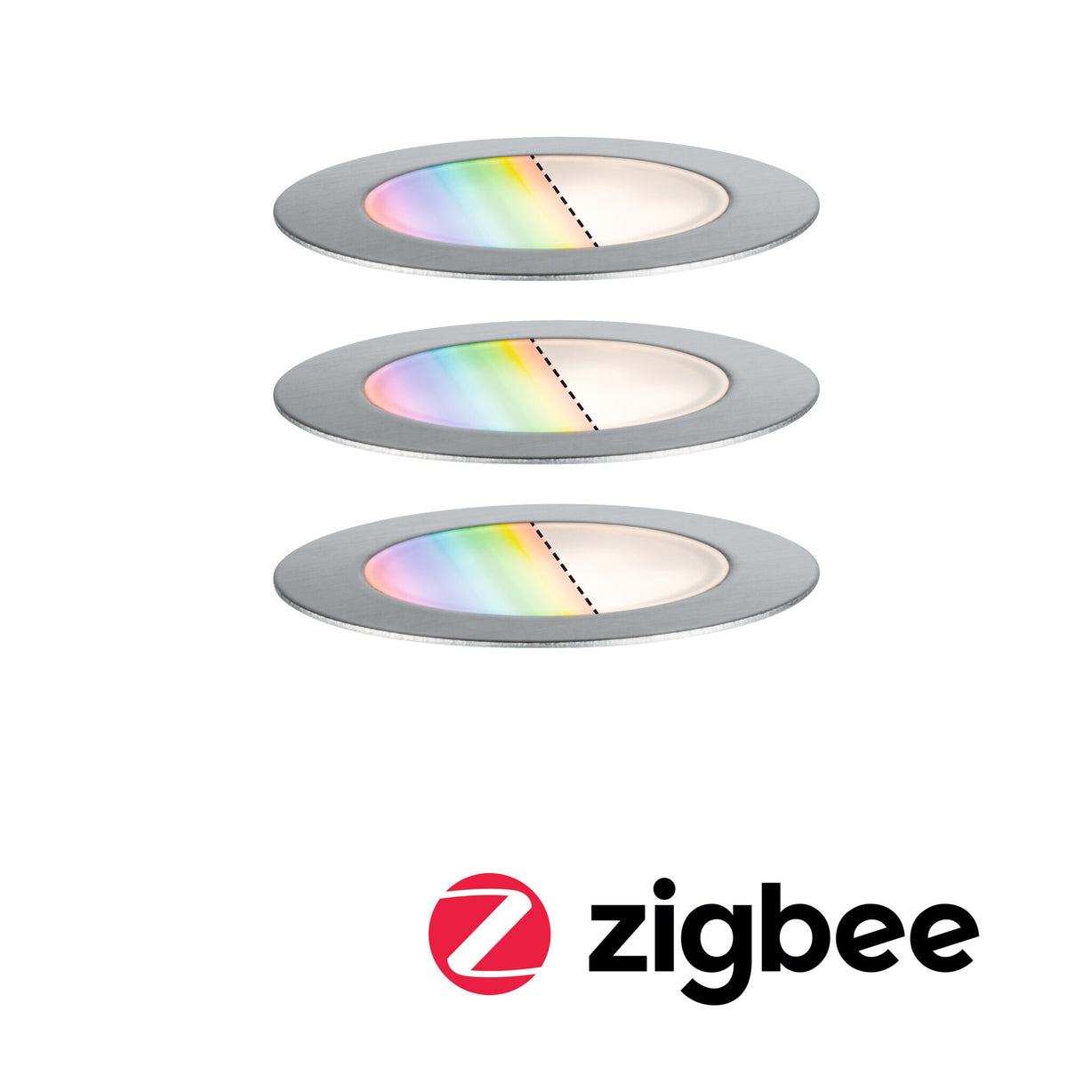Paulmann Plug & Shine LED Bodeneinbauleuchte Floor 3er-Set  IP67 RGBW 3x2W  21VA Edelstahl