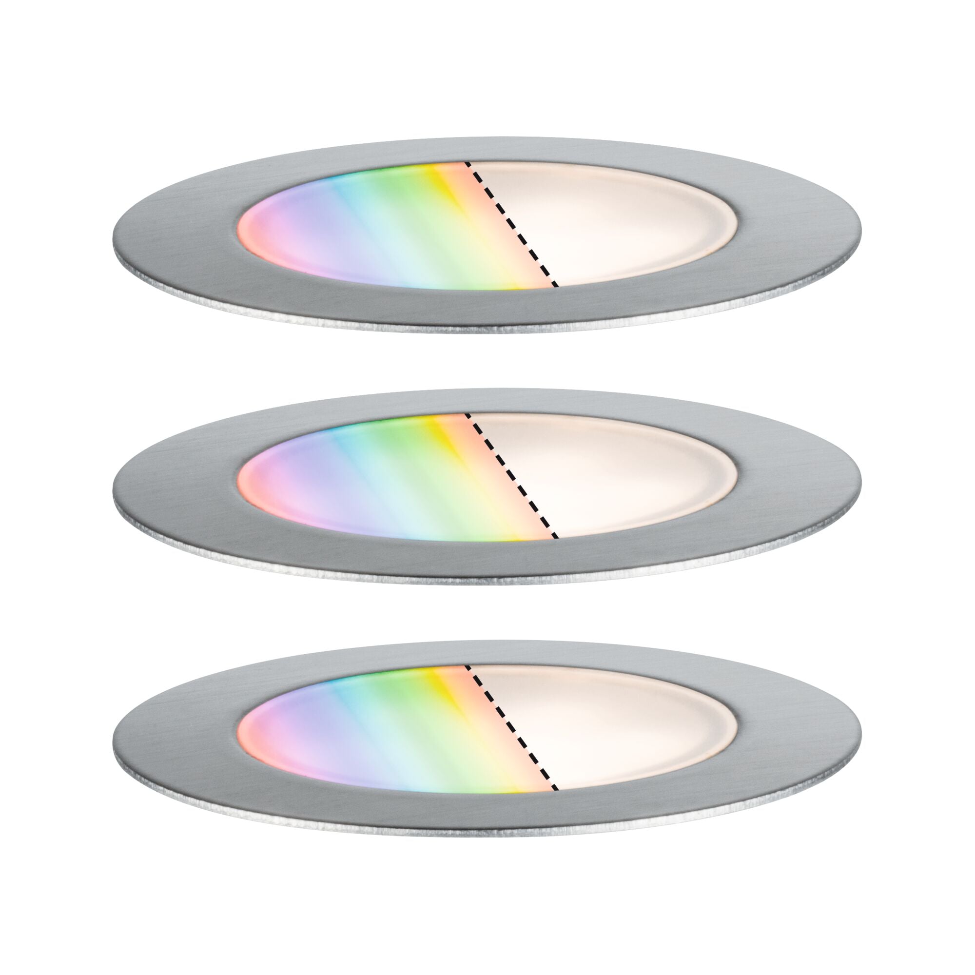 Paulmann Plug & Shine LED Bodeneinbauleuchte Floor 3er-Set  IP67 RGBW 3x2W  21VA Edelstahl