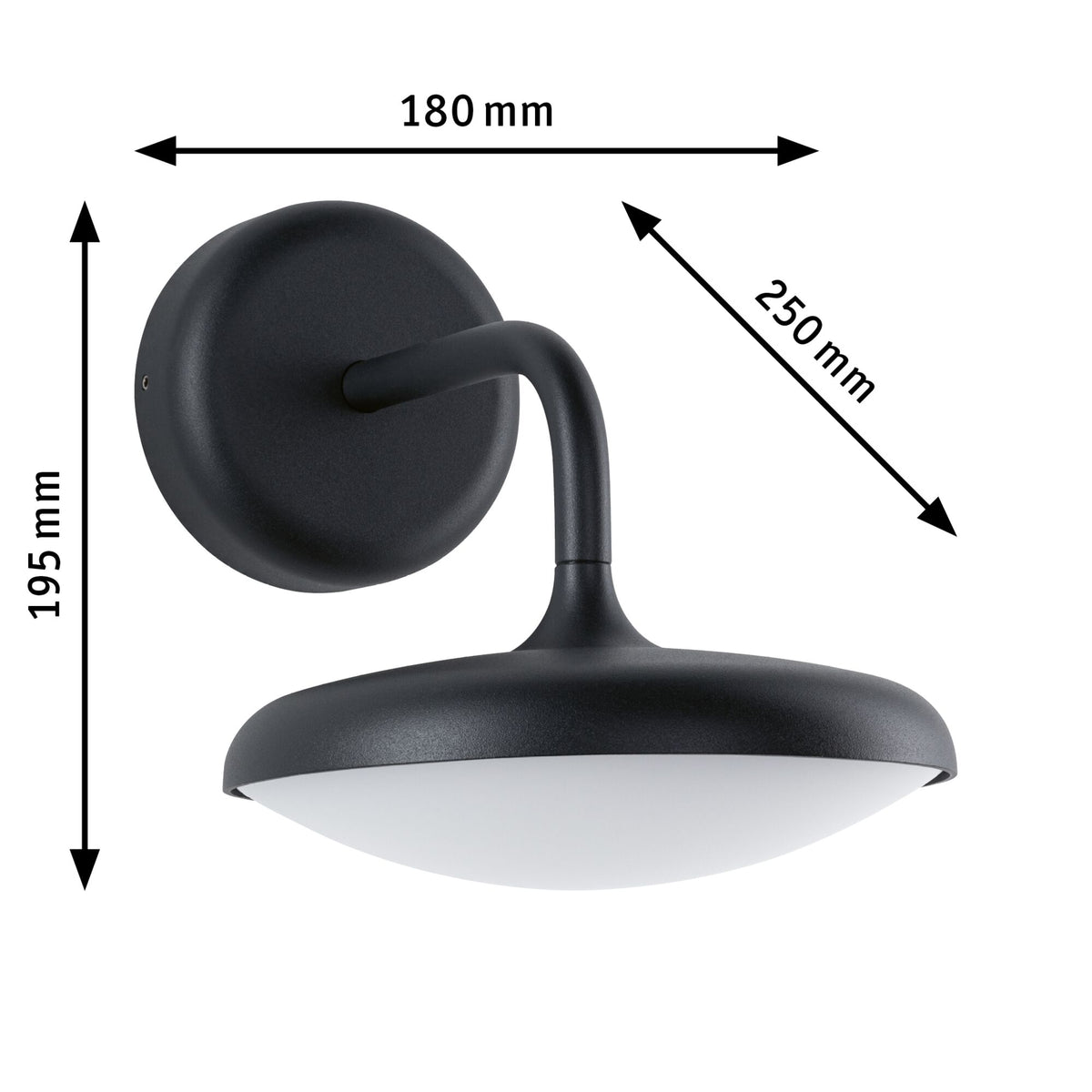 Paulmann LED Außenwandleuchte Nostro IP44 rund 180x250mm 3000K 10W 900lm 230V  Anthrazit Aluminium