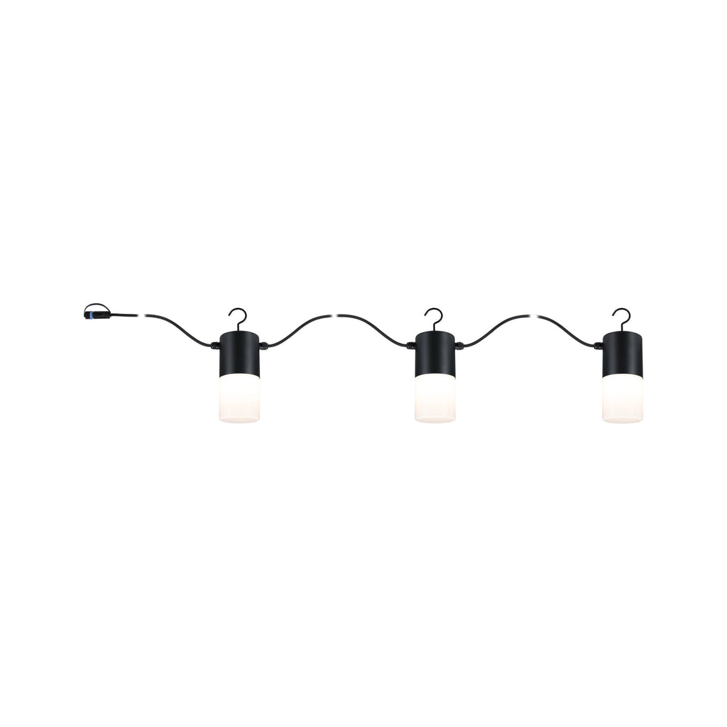 Paulmann Plug & Shine LED Lichterkette Tubs   IP44 3000K 3x2W   Anthrazit