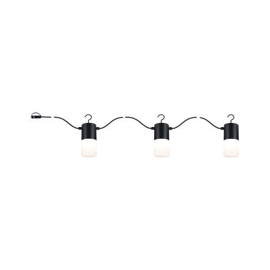 Paulmann Plug & Shine LED Lichterkette Tubs   IP44 3000K 3x2W   Anthrazit