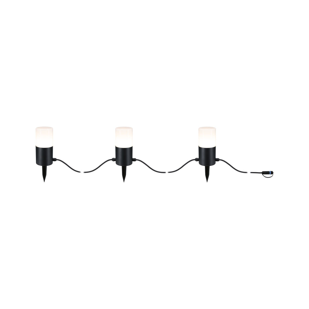 Paulmann Plug & Shine LED Lichterkette Tubs   IP44 3000K 3x2W   Anthrazit