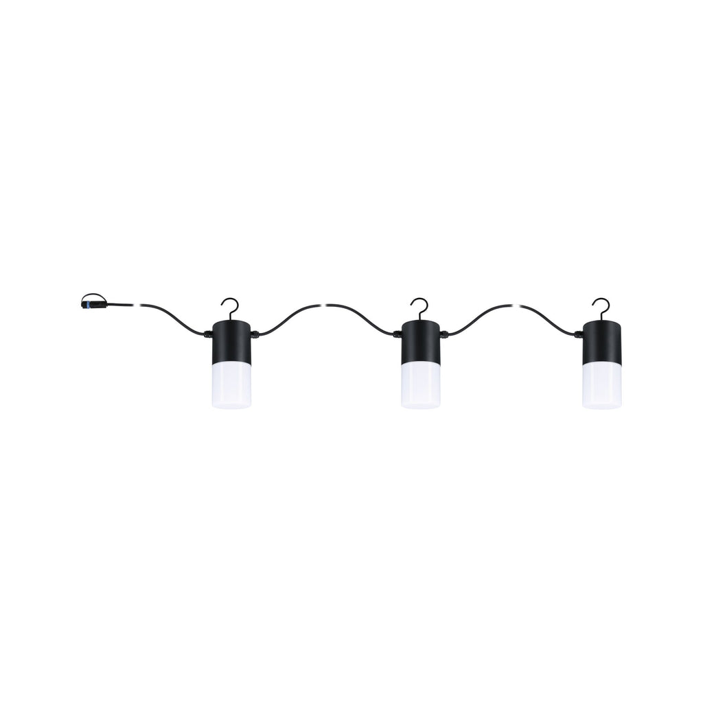 Paulmann Plug & Shine LED Lichterkette Tubs   IP44 3000K 3x2W   Anthrazit