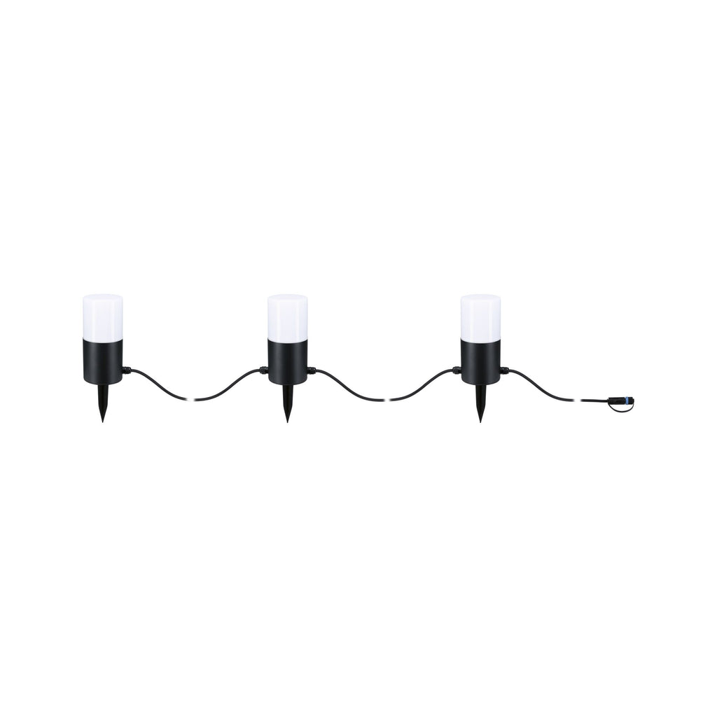 Paulmann Plug & Shine LED Lichterkette Tubs   IP44 3000K 3x2W   Anthrazit