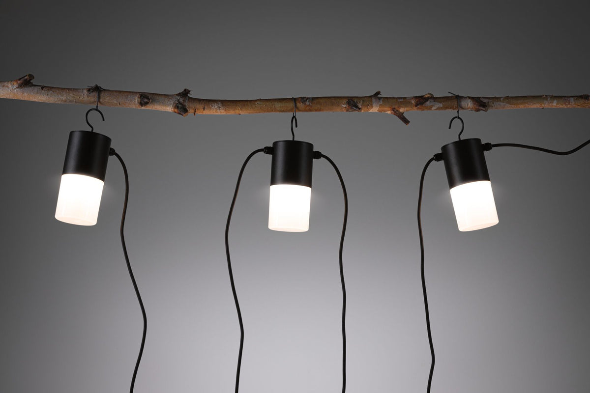 Paulmann Plug & Shine LED Lichterkette Tubs   IP44 3000K 3x2W   Anthrazit